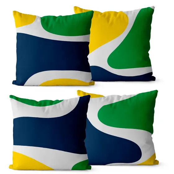 Kit 4 Capas De Almofadas Para Copa Do Mundo 45x45