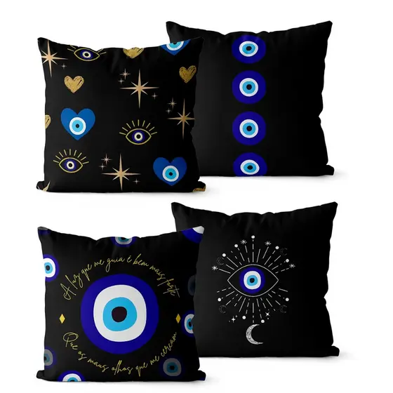 Kit 4 Capas Almofadas 45x45 - Olho Grego