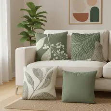 Kit 4 Capas de Almofadas Decorativas 45x45 - Verde Oliva