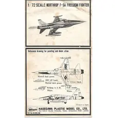 Manual Hasegawa Plastic Model Northrop F 5a Freedom Fighter Avião Plastimodelismo Anos 60