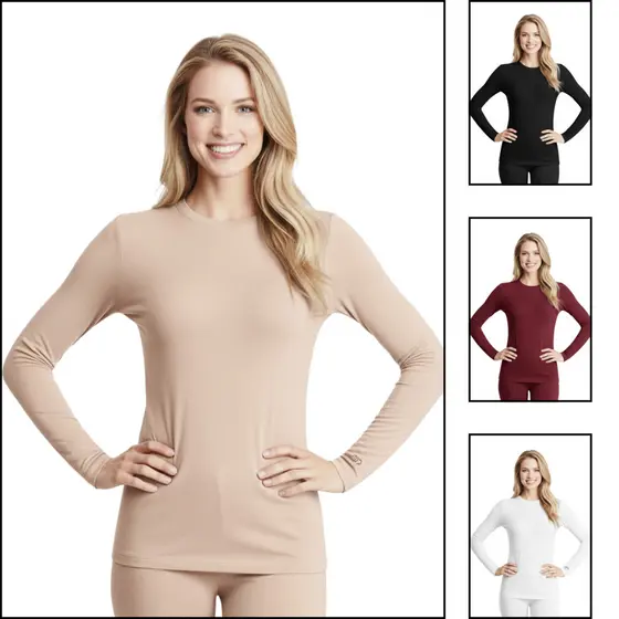 Kit 2 Blusa Térmica Feminina Flanelada Peluciada Inverno Quentinha Manga Longa