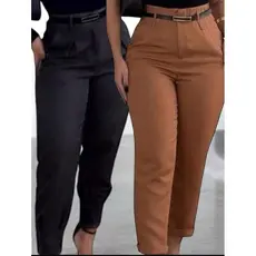 Kit 2 Calça alfaiataria Social feminino com cinto