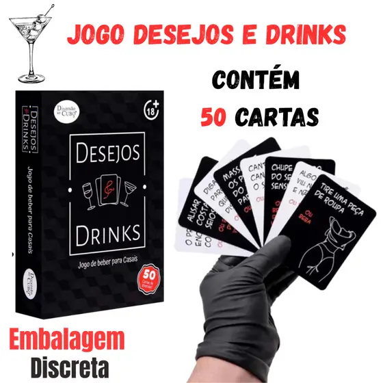 Baralho Jogo de Cartas Desejo e Drinks Para Casais Namorados