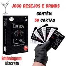 Baralho Jogo de Cartas Desejo e Drinks Para Casais Namorados