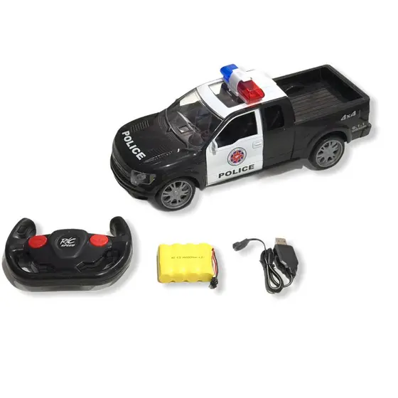 Carrinho Controle Remoto Policia Recarregável Luz E Sirene