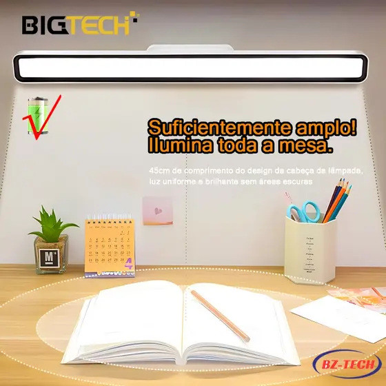 Recarregável Luminária De Mesa Sobrepor Bastão Grande 40Led Com Suporte Magnético Estudo Sem Fio Lâmpada Abajur