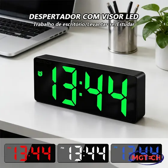 Relógio Despertador Digital De Mesa Usb Com Led Grande Display Digital Decorativo Alarme Alto Volume