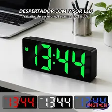 Relógio Despertador Digital De Mesa Usb Com Led Grande Display Digital Decorativo Alarme Alto Volume