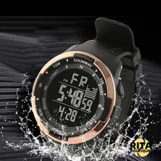 Relógio De Pulso Digital Masculino Esportivo A Prova D 'Água De Silicone Led Cronômetro Preto Prata
