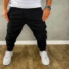 Calça Masculino Jogger Destroyed Jeans Com punho