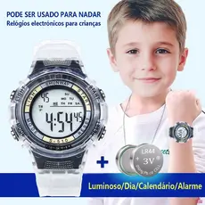 ​​Relógio Infantil Digital à Prova D'água Esportivo LED Luminoso Cronômetro Resistente Para Crianças