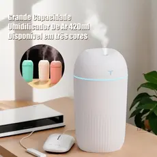 Umidificador De Ar E Difusor Aromatizador Grande De Ambiente 420ml Purificador De Ar Portátil Usb