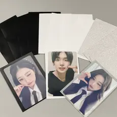 Manga De Cartão 50pcs Fosca Preta Branca Prateada Kpop Photocard Protector Card Decoração