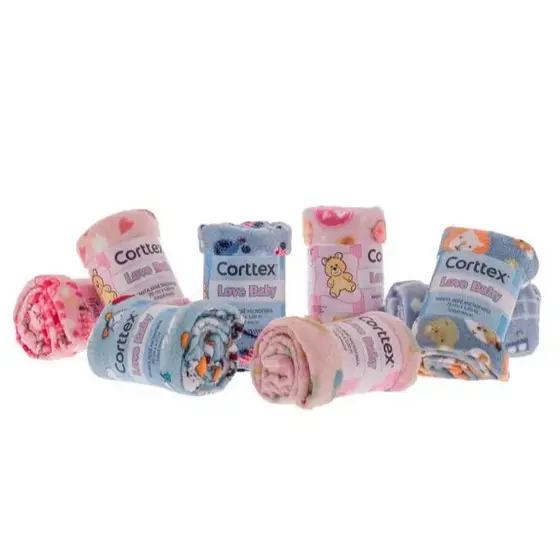 Manta de Bebê  Cobertor Bebê Corttex Toque Macio 70x1,00cm