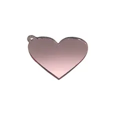 Chaveiros Acrílico Espelhado Coração Rose 4cm Varias Peças