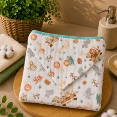 Toalha de Banho Soft Infantil Grande Com Capuz Tecido de Fralda Macia 100% Algodão Enxoval