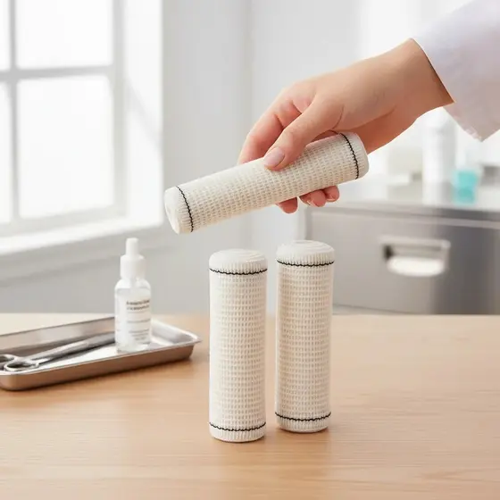 Kit 12un Faixa Curativo Atadura Crepe Algodão 13 Fios Alta Qualidade Absorção Elasticidade Anvisa