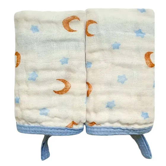 kit 4 Toalha Fralda Boca Babete Bebe Soft estampas sortida 100% Algodão com Prendedor de Chupeta