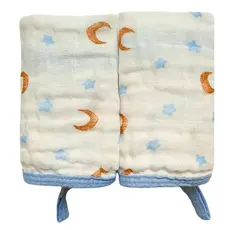 kit 4 Toalha Fralda Boca Babete Bebe Soft estampas sortida 100% Algodão com Prendedor de Chupeta