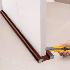 Protetor Veda Porta 90cm Ajustável Anti Insetos Poeira Vento Frio Isolante Para Porta Marrom