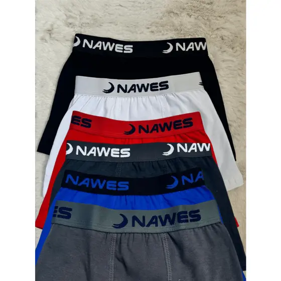 Kit 6 Cueca Boxer Infantil Juvenil Algodão Cotton 5 a 14 Anos Sortidas - Nawes Conforto e Qualidade