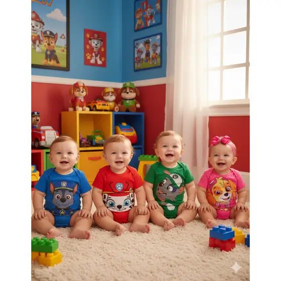 Body Bebê Infantil Mêsversário Temático Patrulha Canina Super Confortável Linha Premium