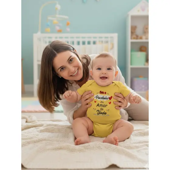 Body Infantil Bebê Personalizado Pacotinho de amor da dinda Promoção