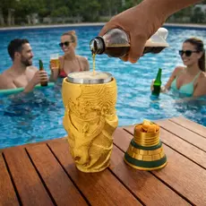 Porta Copo Térmico Copa do Mundo Mundial de Futebol Verde e Amarelo Churrasco e Futebol Resenha do Jogo em Casa FIFA.