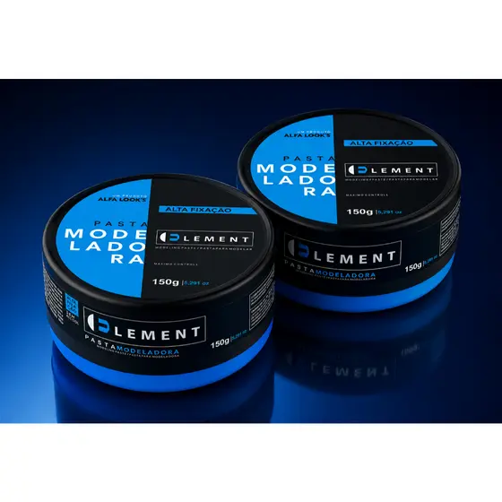 Kit 2 Pomadas Capilar Masculina Element Alfa Looks For Men 150g  Fixação Forte e Brilho 2 Unidades Uso Profissional