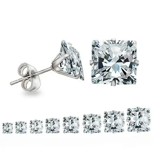 Brinco Aço Inox Antialérgico Pedra Zircônia Cúbica