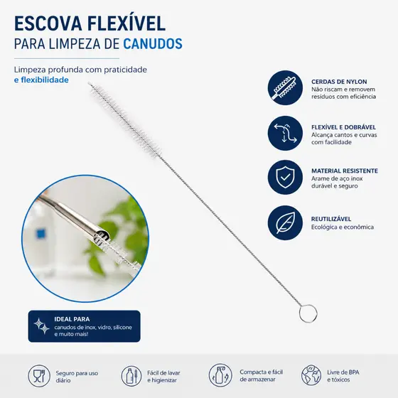 Escova de Limpeza de Canudo Garrafa Térmica