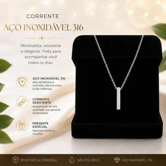 Corrente Brearley Masculina Aço Inox 316l Prateado