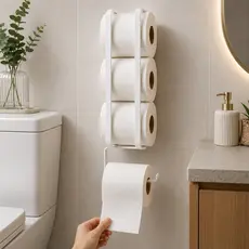 Organizador Papel Higiênico Parede 4 Rolos Suporte Metal