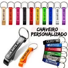 100 Chaveiros de Alumínio Personalizados para sua empresa, aniversario, casamento, lembrancinhas