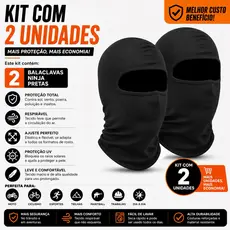 kit 2 Balaclavas Touca Ninja Frio Intenso Vento Gorro Touca Térmica motoboy unisex