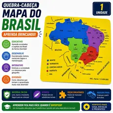 Brinquedo Pedagogico Eva Mapa Do Brasil 19 Pcs