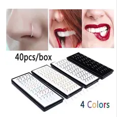 kit Com 40 Piercing de Nariz Cristal Reto lindo aço inox Atacado Fashion Top Promoção