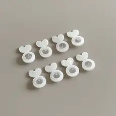 KIT 6 Suporte de brincos pesados orelhas rasgadas acrílico e silicone em Formardo de Coração.SOPHIA