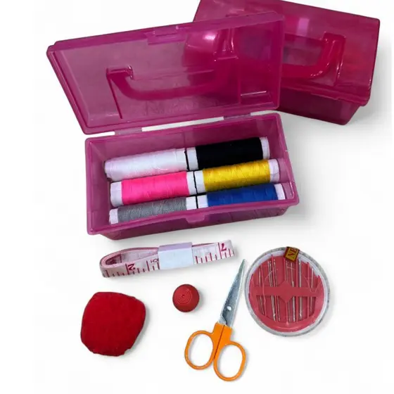 Kit Costura Completo Para Viagem Com Maletinha Transparente