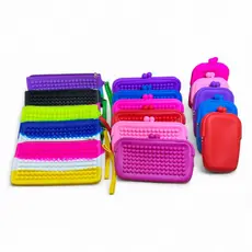 Necessaire Estojo Bolsinha Silicone Carteira Flexivel Porta Celular Moedas Cartão Maquiagem