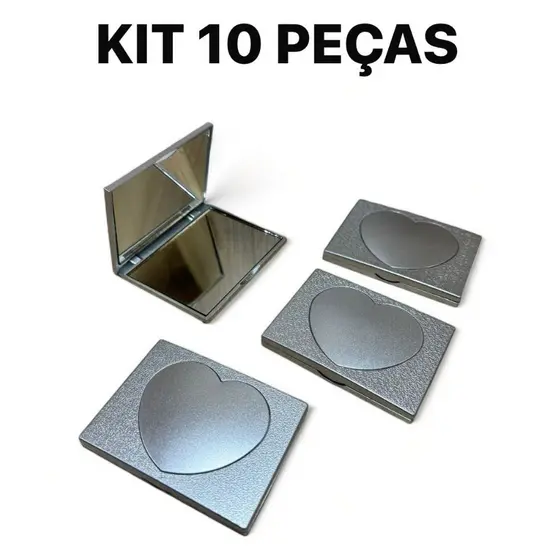 Conjunto De 2/6/10 Peças Espelho De Bolsa Duplo Com Aumento Coração