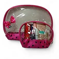 Conjunto De 2 Necessaire bolsa organizador de maquiagens, consméticos e acessórios transparente
