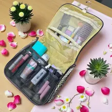 Necessaire Bolsa Organizador De Maquiagens E Cosméticos Para Viagem Com Alça E Divisória