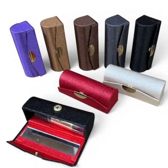 Porta Batom Com Espelho De Bolsa Portátil