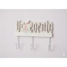 Cabideiro de parede gancho decorativo feminino infantil unicórnio MDF