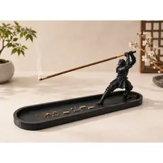 Porta Incenso Samurai Guerreiro Impresso em 3D Decoração Zen Oriental Suporte para Incenso