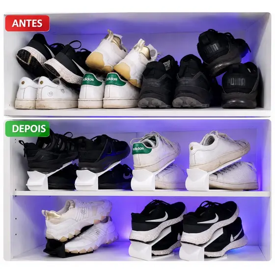 Organizador de Sapatos Empilhável | Suporte Economizador de Espaço para Tênis e Calçados