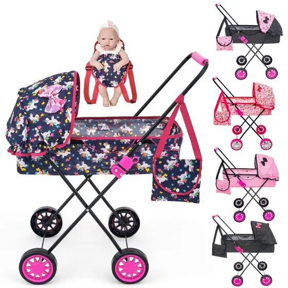 Carrinhos de Boneca para bebê Com Canguru Reborn Veneza Alive Cores Variaveis Lançamento Promoção