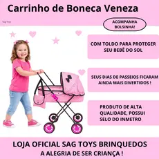 Carrinho De Boneca Berço Bebê Reborn Xikitinha C/ Bolsa