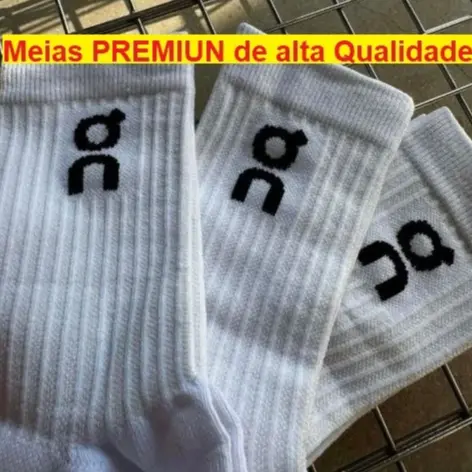 Meia Algodão Cano Longo Estilo ON, Academia Yoga  Treino Corrida.
